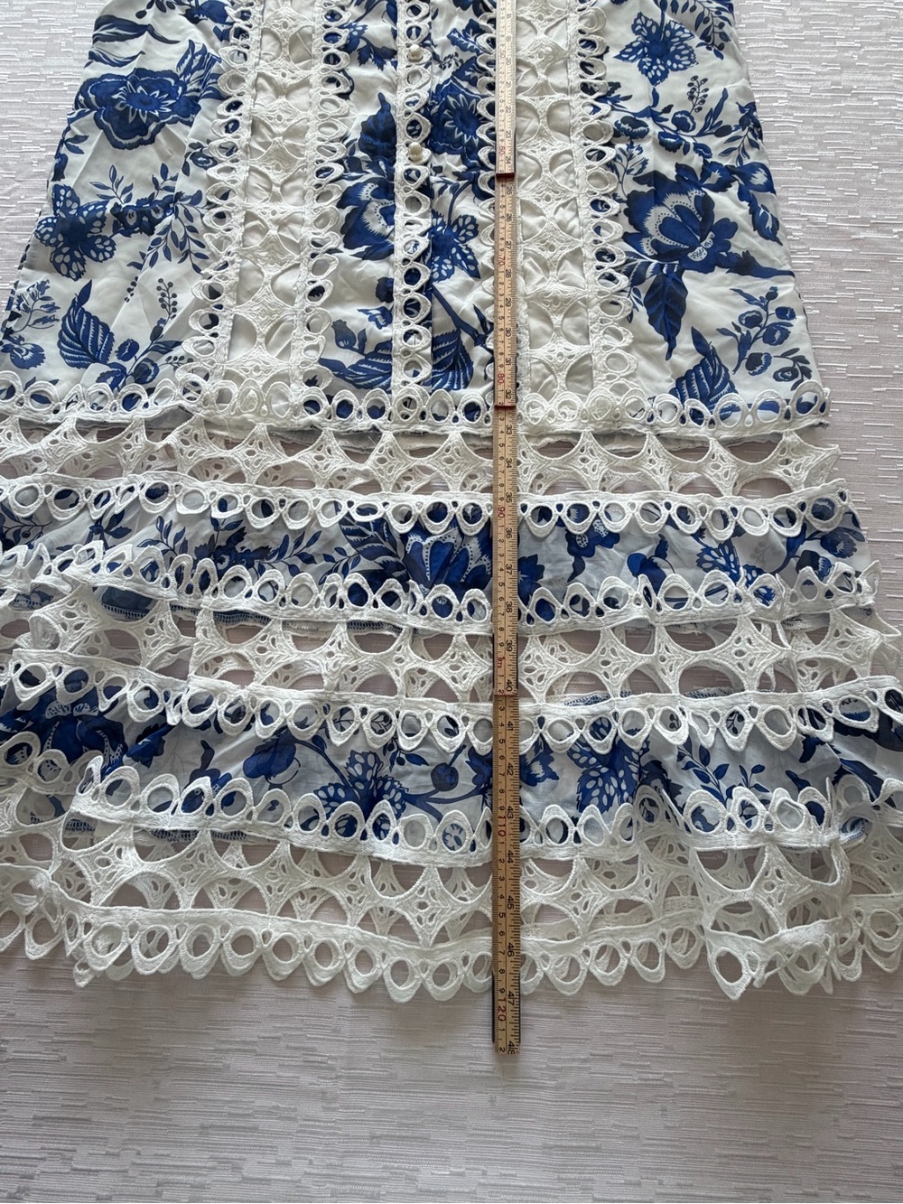 NWT Lai Meng Five Cats Sleeveless Hollow out Lace Trim Midi Dress with Belt S - Picture 8 of 10
